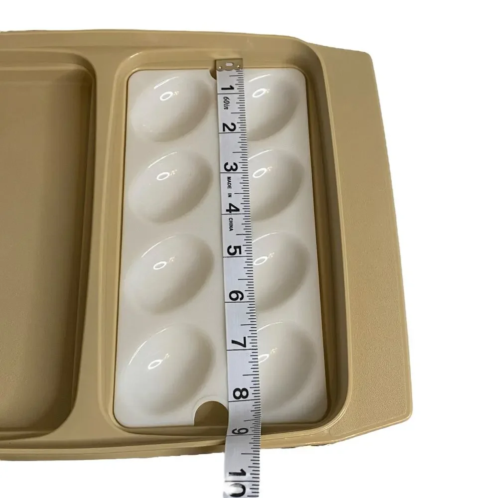 Vintage 70's Tupperwear  Beige Container for Deviled Eggs with ONE egg insert